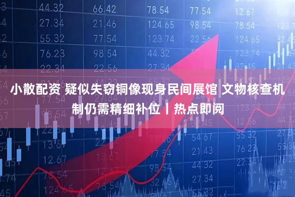小散配资 疑似失窃铜像现身民间展馆 文物核查机制仍需精细补位丨热点即阅